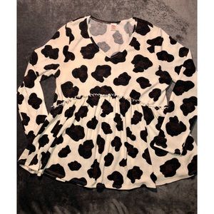 Animal print babydoll top